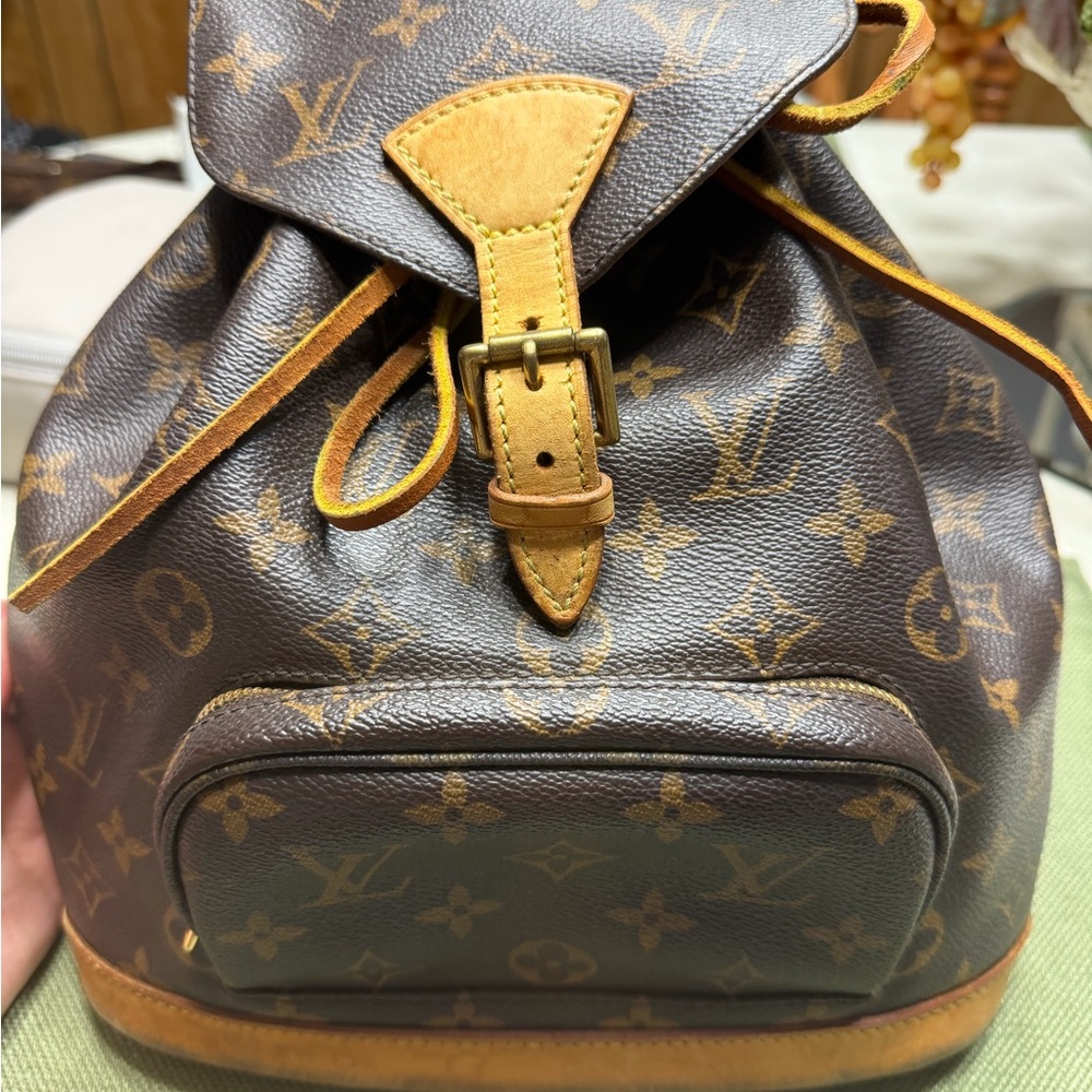 Louis Vuitton Monogram Backpack with Tan Accents